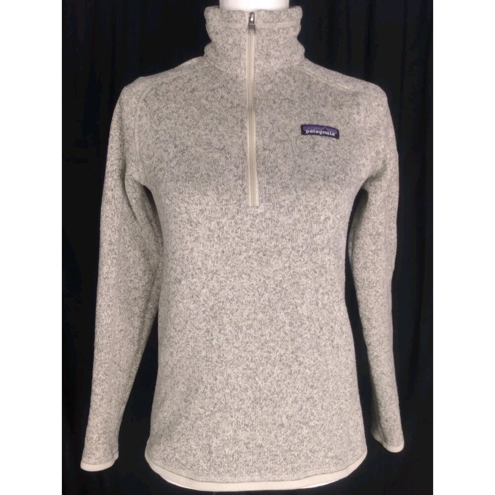 Patagonia Better Sweater Gray Birch White 1/4 Zip Fleece Pullover Women’s XS